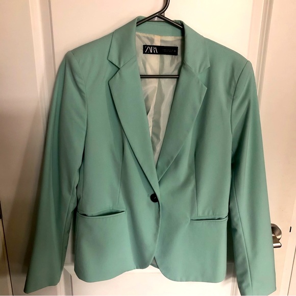 Zara Jackets & Blazers - Zara aqua/teal single button blazer Sz M